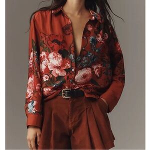 NWOT Anthropologie The Brielle Relaxed Buttondown Blouse